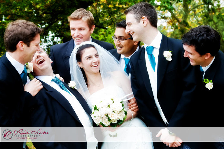 Bride, groom, groomsmen and ushers, enjoying the wedding day 1009-KFPH-0186