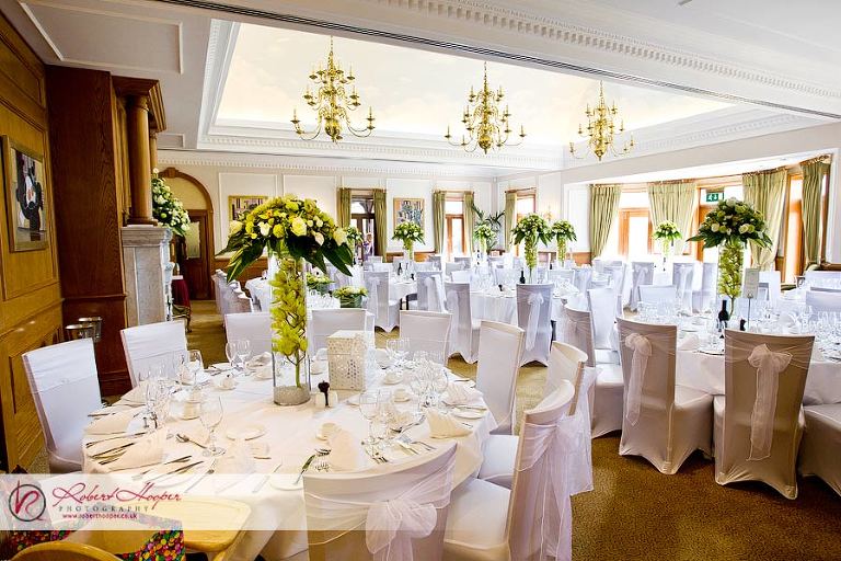 Wedding breakfast in the banqueting room, London Golf Club