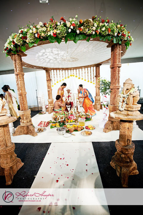 Hindu wedding ceremony at Painshill Park, Cobham