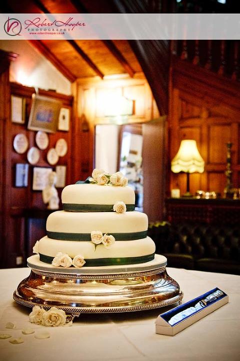 Wedding cake on display at the Stanhill Court Hotel