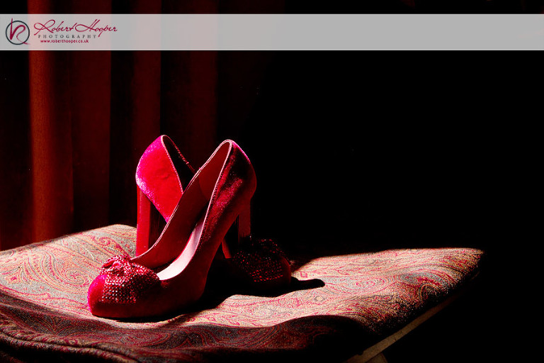 Bright red wedding shoes 
