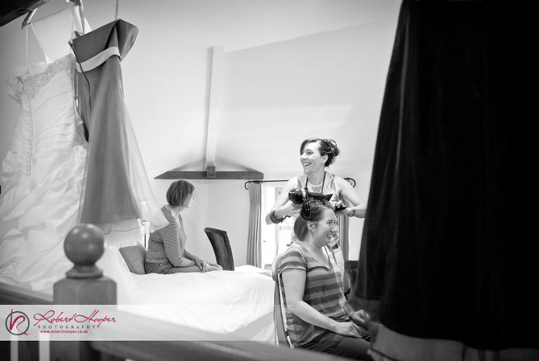 Wedding preparations at Oaks Farm, Surrey 