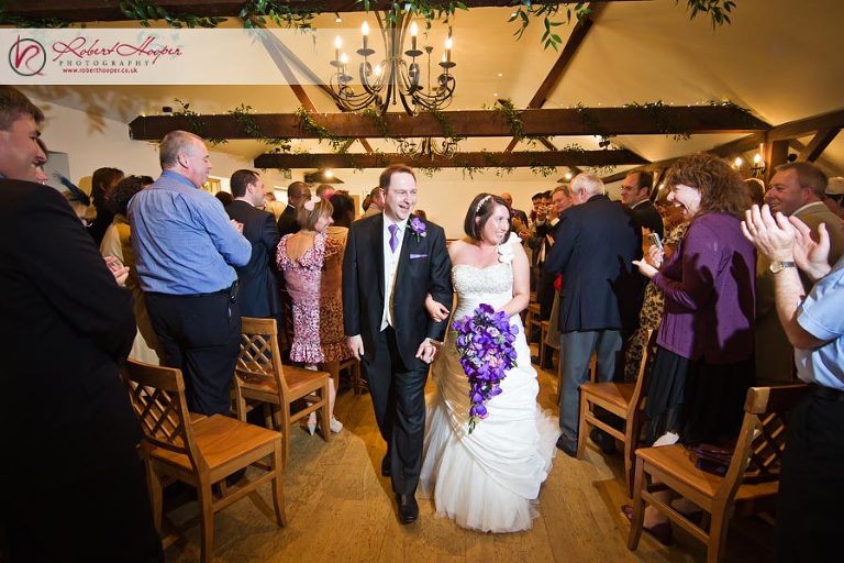 Bride and Groom at Oaks Farm Barn 
