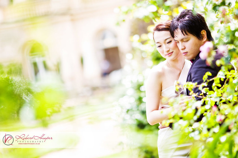 Romantic high key pre wedding photo 