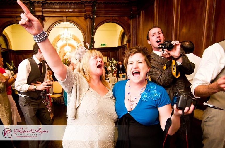 Wedding guests having fun 