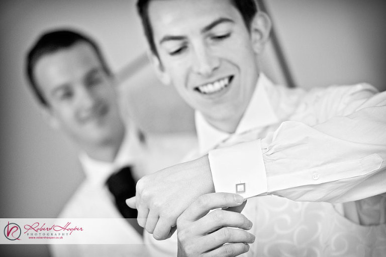 Groom preparation photos - Surrey wedding photography 