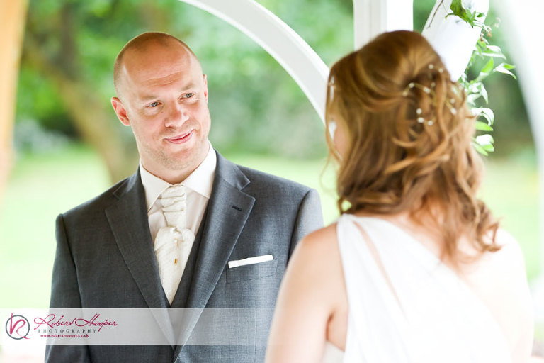 Outside wedding ceremony at Rowhill Grange 