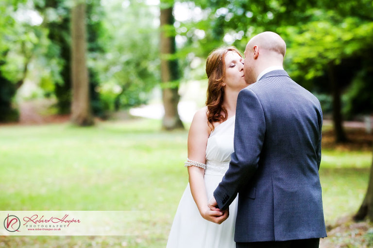 Newlywed bride and groom at Rowhill Grange in Kent 