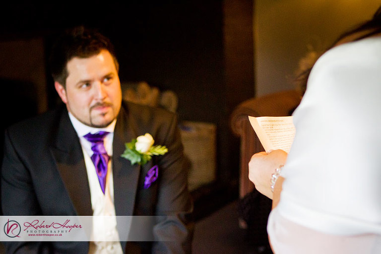 Intimate wedding ceremony at Langshott Manor 