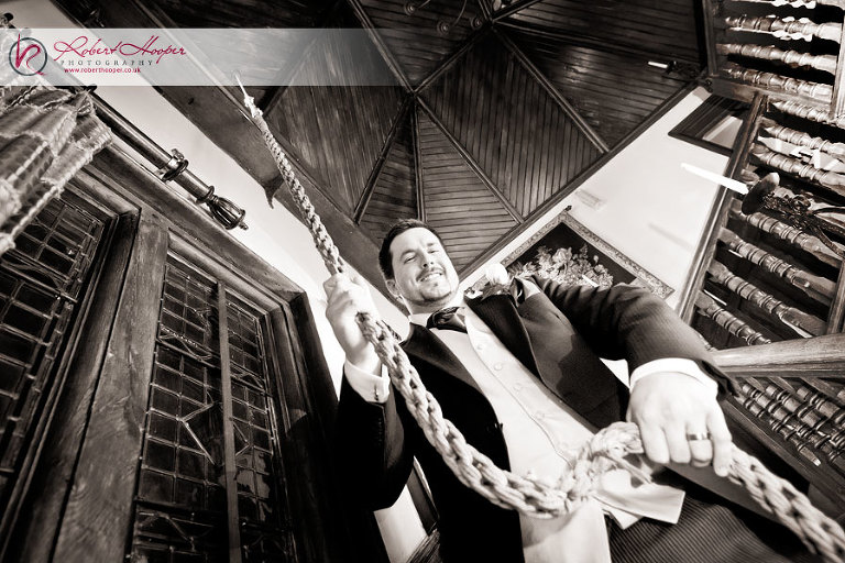 Wedding bells rung by groom at Langshott Manor 