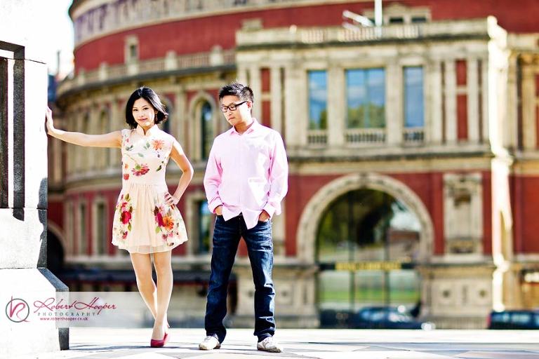 Pre wedding photography outside the Royal Albert Hall 