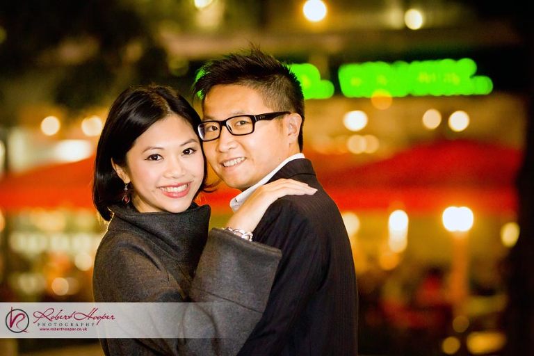 London pre wedding photos at night 