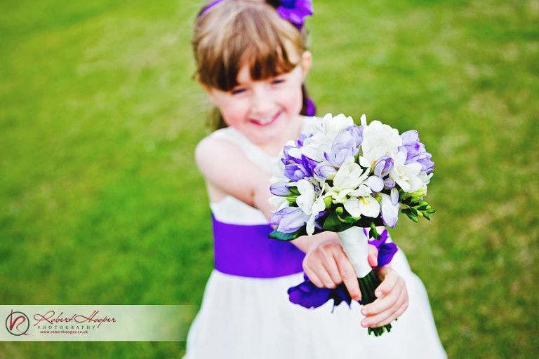 Flower girl at wedding in Surrey 