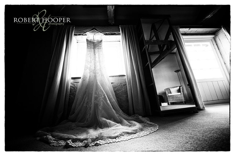 Wedding dress at The Barn at Bury Court