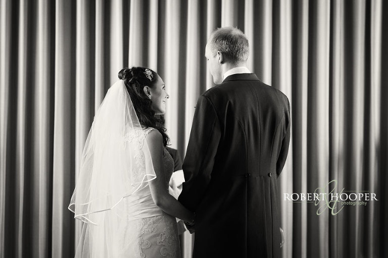 Wedding ceremony at The Barn at Bury Court, Bentley