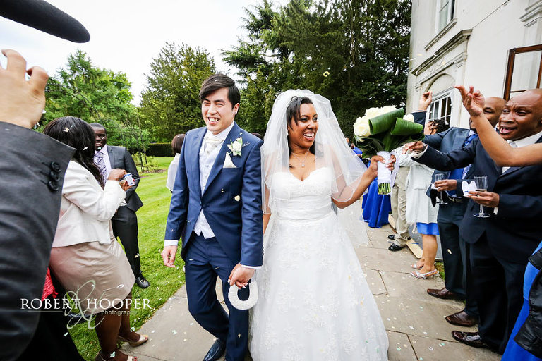 Bride and groom at Froebel College, London