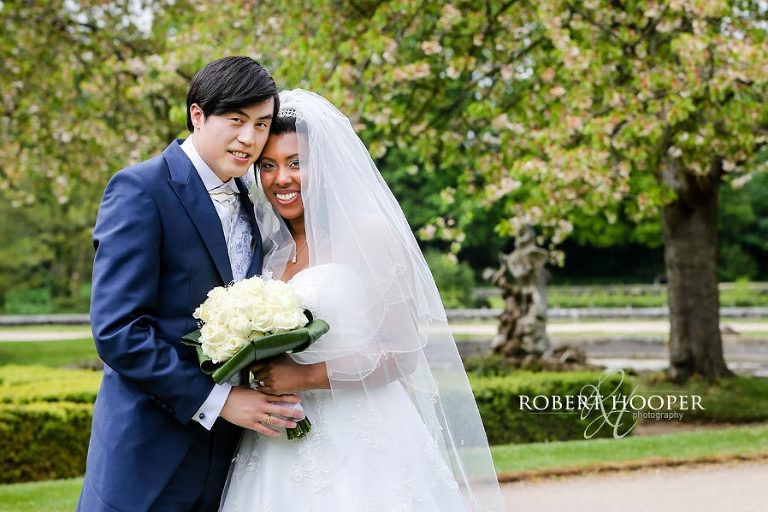 Bride and groom at Froebel College, London