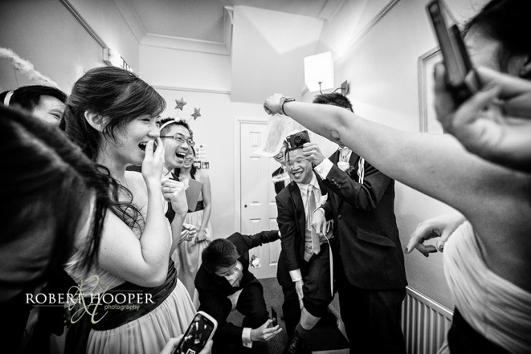 Chinese wedding door games leg waxing
