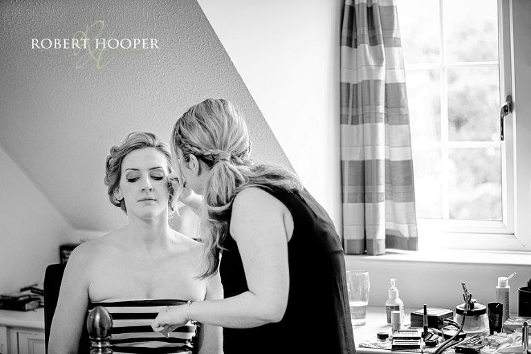 Bride with make up artist