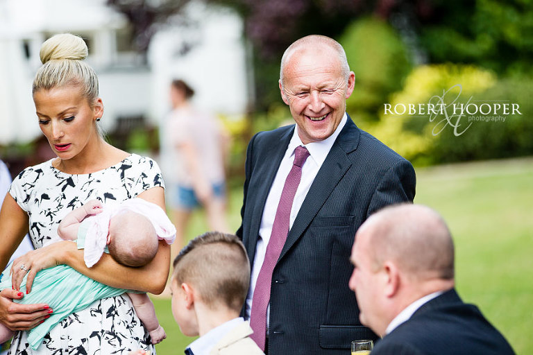 wedding guests at dorking wedding