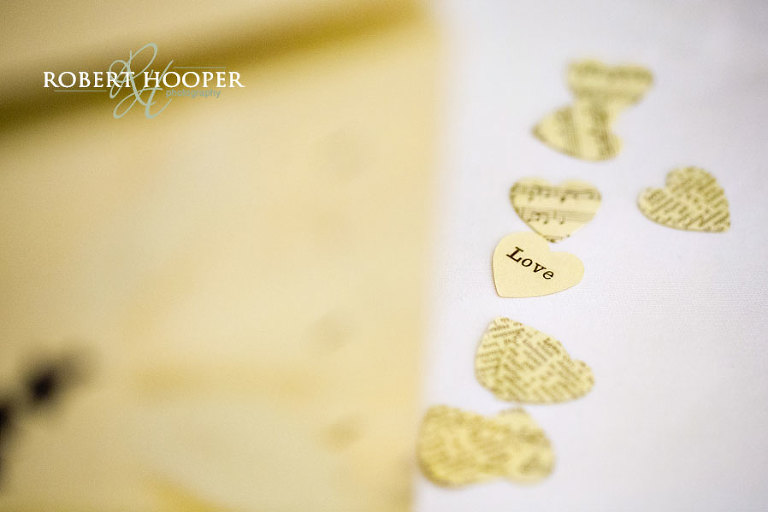 London Golf Club wedding photography details - love hearts labels