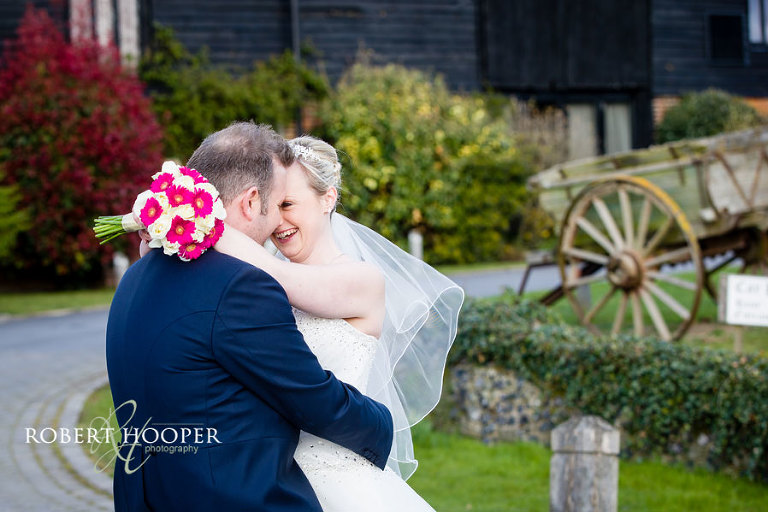 Wedding reception at Cooling Castle Barn in Rochester, Kent