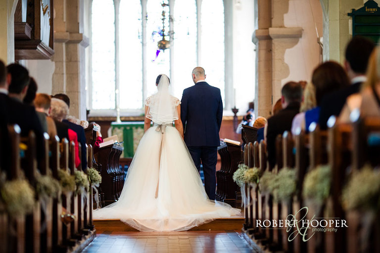 Bride and groom at the alter, Surrey church wedding