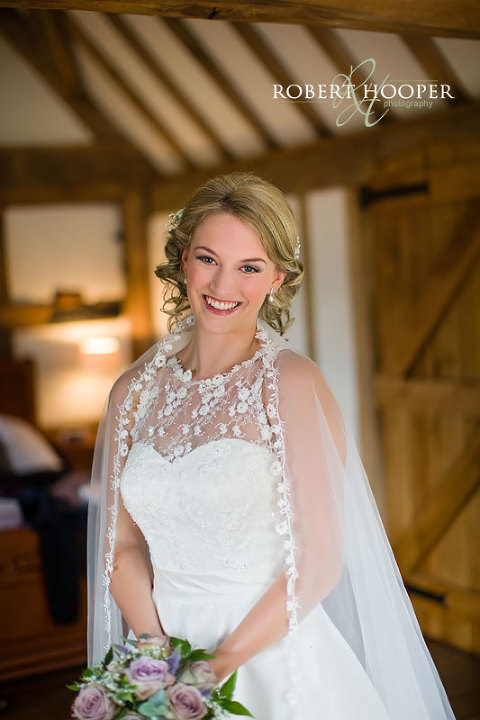 Beautiful bridal portrait before wedding ceremony at Cain Manor Surrey