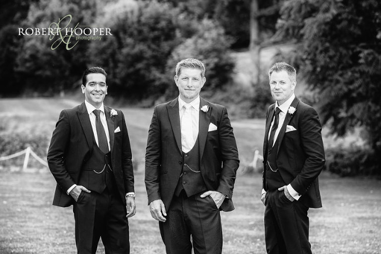 Black and white photography of groom and his best men