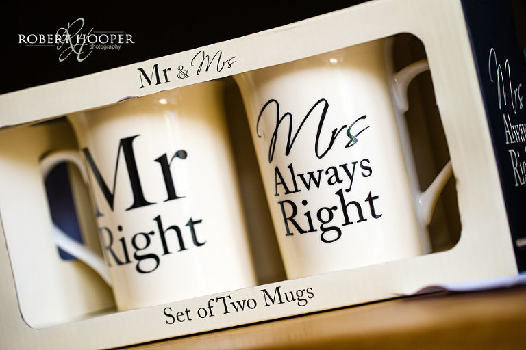 Mr Right and Mrs Always Right set of two mugs wedding gift for Kent wedding