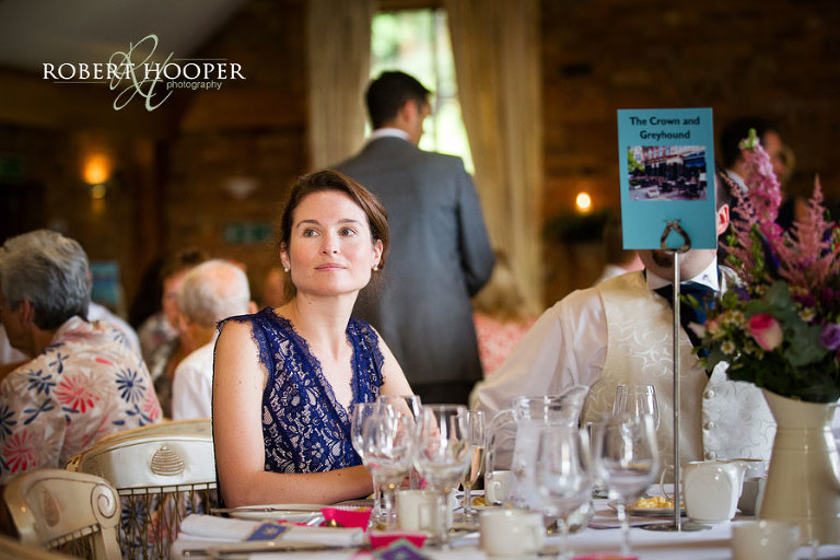 Guests enjoying wedding breakfast at Westerham Golf Club venue in Kent