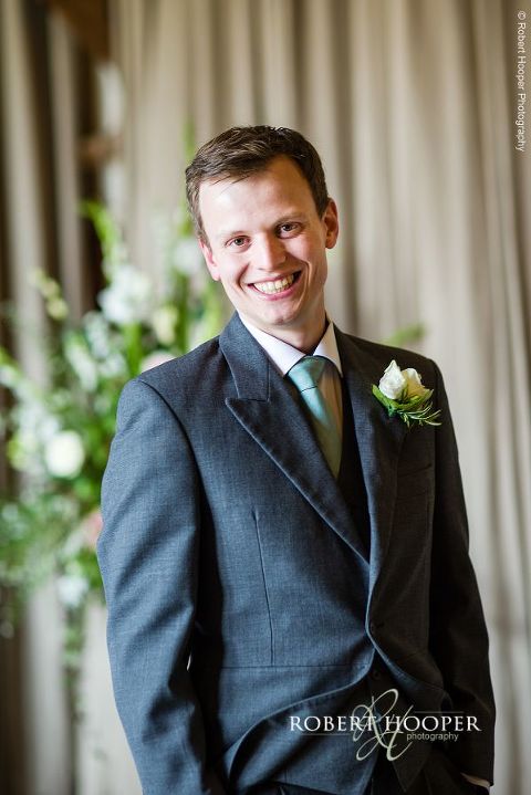 Groom before wedding ceremony held at Bix Manor, Henley-on-Thames, Surrey