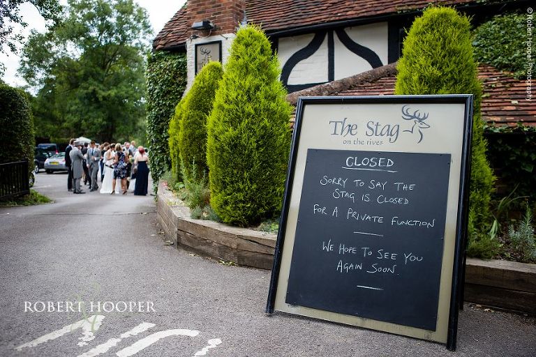 Wedding party at The stag on the River, Eashing in Surrey