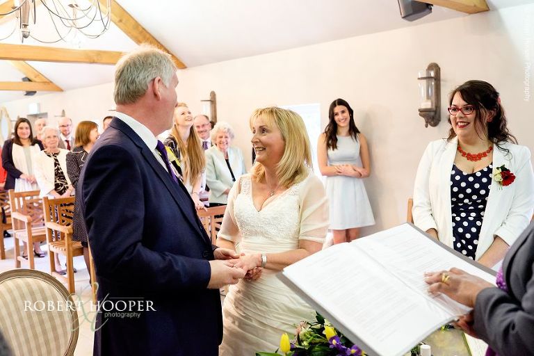 Civil wedding ceremony at Oaks Farm Barn in Shirley, Surrey