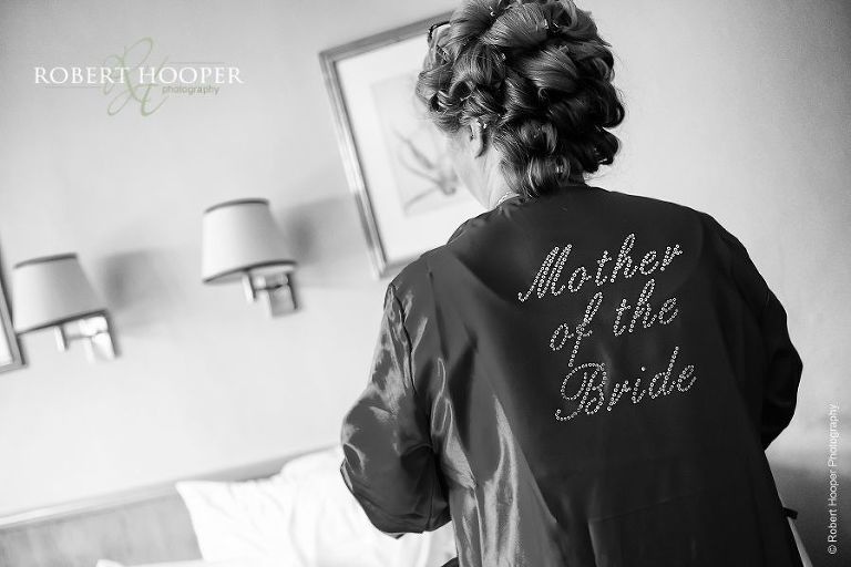 Mother of the bride gown worn during bridal preps at the Selsdon Park Hotel in Croydon, Surrey