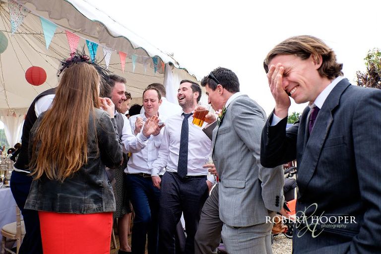 Wedding guests enjoying wedding celebration at The Three Tuns Bransgore Dorset