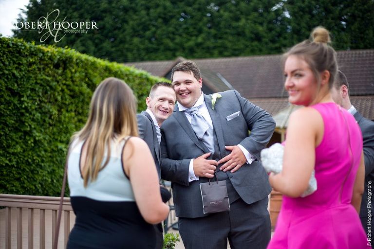 Wedding guests arriving at Oaks Farm Barn Shirley Surrey for civil wedding ceremony
