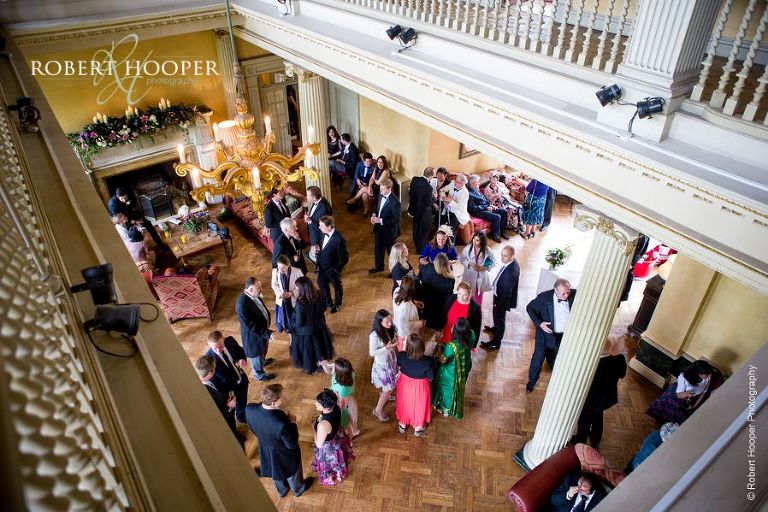 Wedding guests at reception at Hampton Court House Surrey