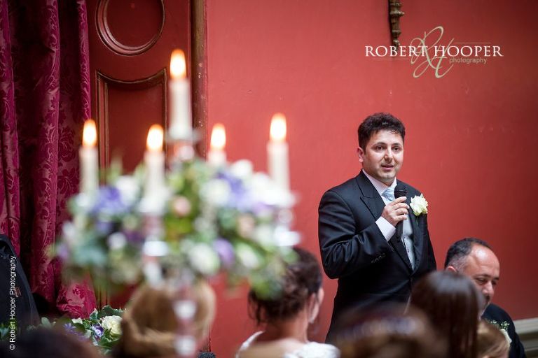 Groom's speech after wedding breakfast at Hampton Court House Surrey