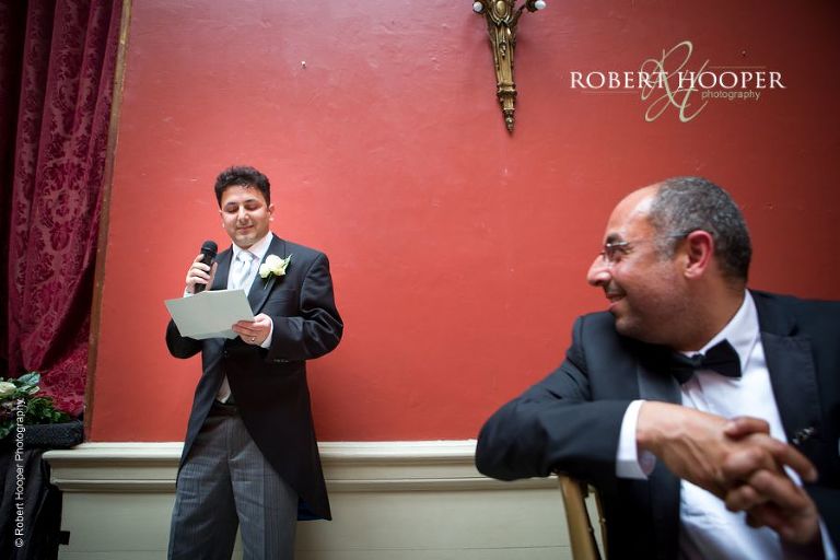 Groom's speech after wedding breakfast at Hampton Court House Surrey