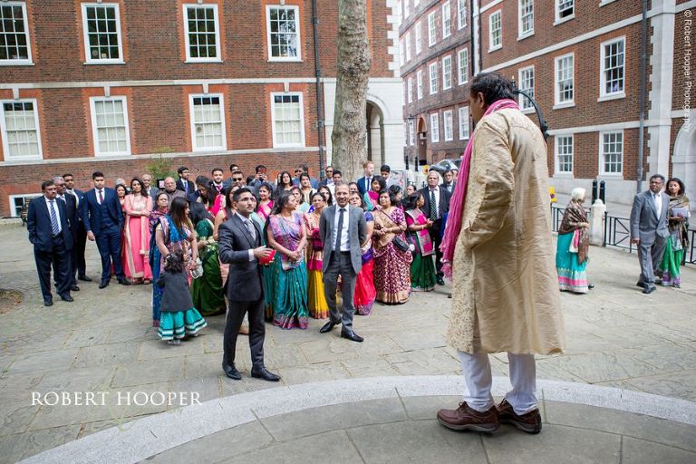 Groom's arrival for Hindu wedding at Middle Temple London