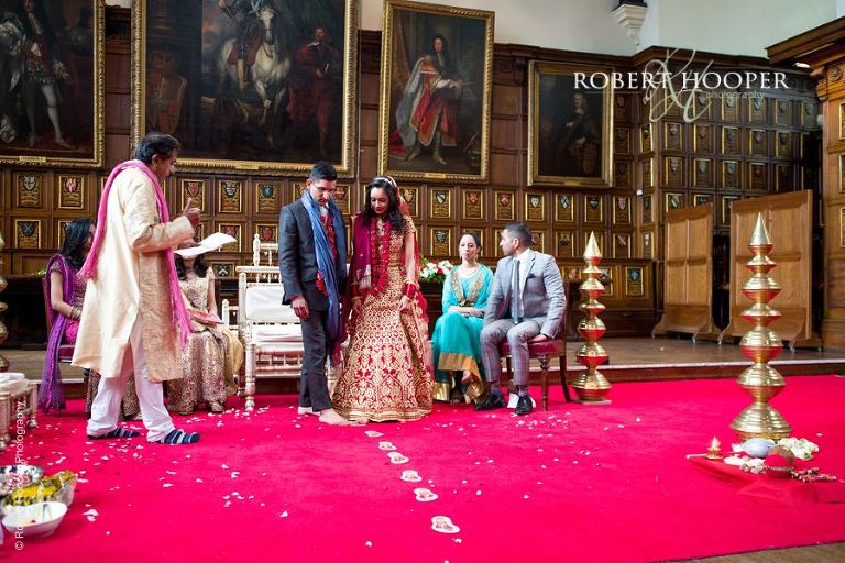 Saptapadi at Hindu wedding ceremony Middle Temple Hall London