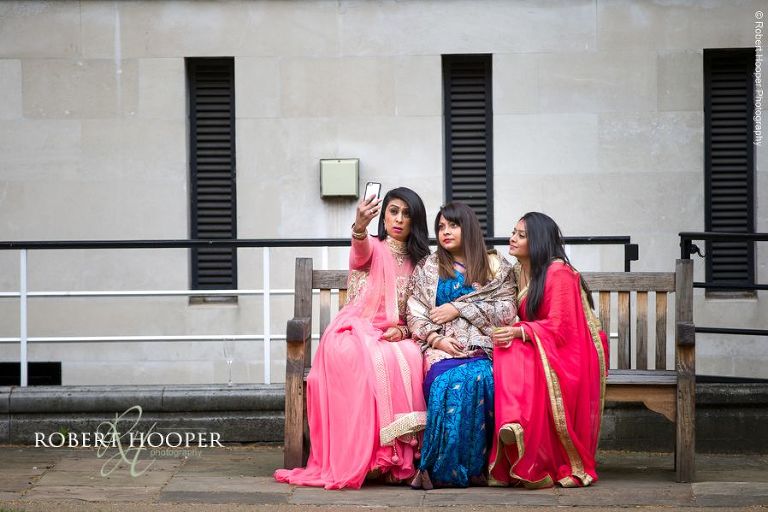 Wedding guests at Hindu wedding at Middle Temple London