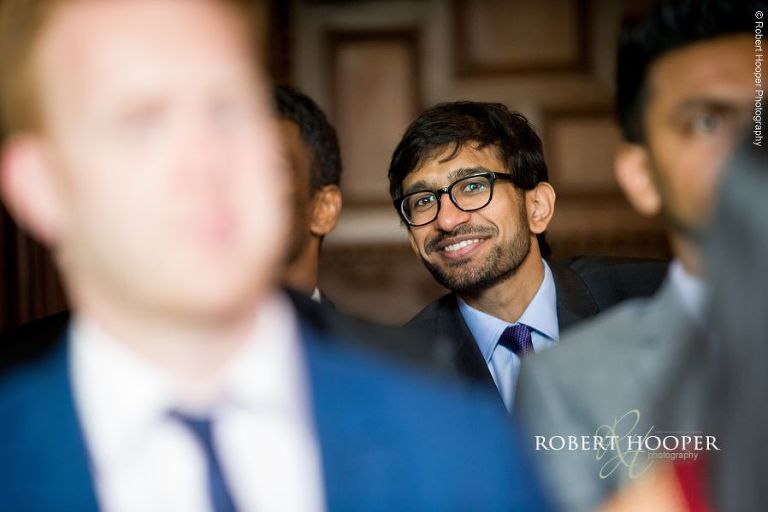 Wedding guest at ceremony at Middle Temple London