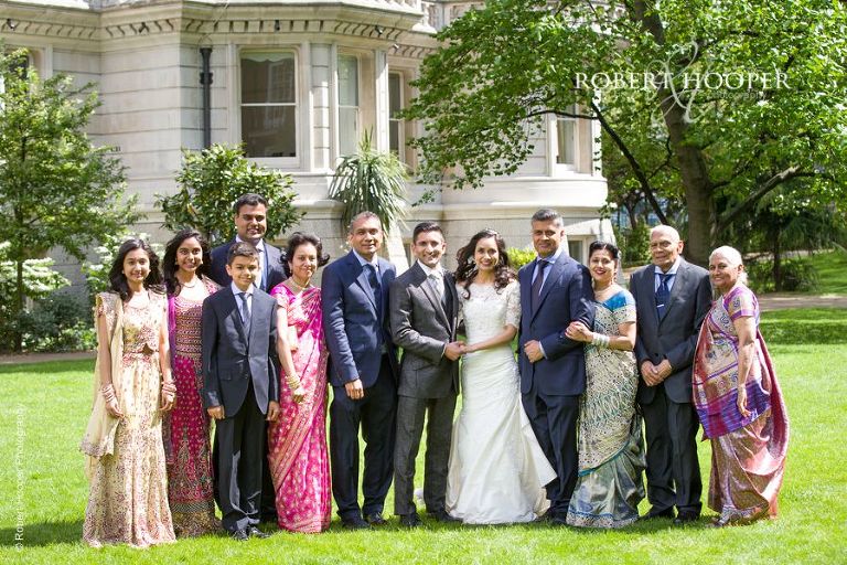 Formal group photograph on the lawn after Hindu ceremony at Middle Temple London
