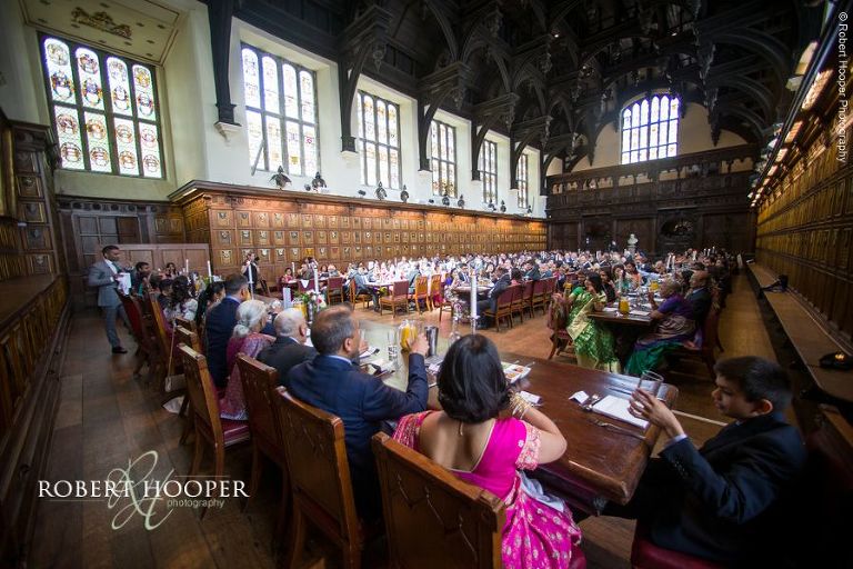 Wedding banquet after Hindu wedding at Middle Temple London