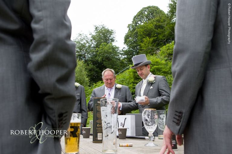 Groomsmen before wedding ceremony at Wotton House Dorking Surrey