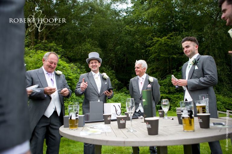 Groomsmen before wedding ceremony at Wotton House Dorking Surrey