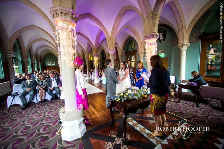 civil wedding ceremony in Old Library at Wotton House Dorking Surrey