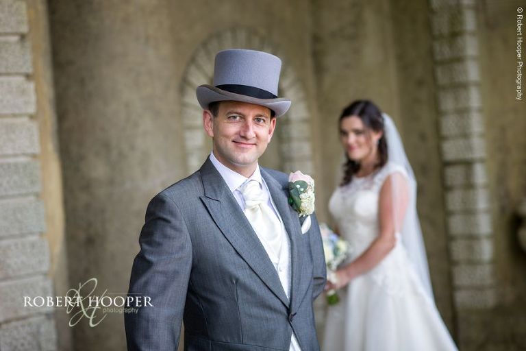 Bride and groom on wedding day at Wotton House Dorking Surrey